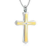 ZEZILE Cross Cremation Jewelry for Men Urn Necklace for Ashes Memorial Ashes Keepsake Stainless Steel Necklace