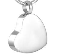 ZEZILE Crystal Cross On My Heart URN Necklace Cremation Ashes Keepsake Locket for Pet