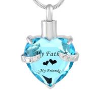 ZEZILE Crystal Heart Cremation Jewelry For Ashes Forever In My Urn Necklace Stainless Steel Keepsake Memorial Ash Holder Pendant