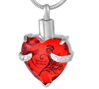 ZEZILE Crystal Heart Cremation Jewelry For Ashes Forever In My Urn Necklace Stainless Steel Keepsake Memorial Ash Holder Pendant
