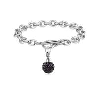 ZEZILE Crystal Sphere Urn Link Bracelet Cremation For Human/Pet Ashes Stainless Steel Women Jewelry Memorial Keepsake Bnagle