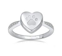 ZEZILE Forever in My Heart Cremation Urn Ring Hold Loved Pets Dog Ashes for Women Finger Ring Memorial Jewelry