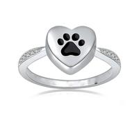 ZEZILE Forever in My Heart Cremation Urn Ring Hold Loved Pets Dog Ashes for Women Finger Ring Memorial Jewelry