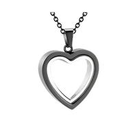 ZEZILE Glass Cremation Jewelry Necklace for Ashes Heart Memorial Lockets for Ashes Stainless Steel Keepsake Urn Ashes Pendants