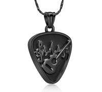ZEZILE Guitar Urn Necklace for Ashes Stainless Steel Cremation Jewelry Keepsake Pendant Loved Ones Memorial Gift for Women Men