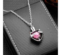 ZEZILE Heart-Shaped Glass Urn Pendant for Human Ashes - Cremation Jewelry Memorial Keepsake with Stainless Steel Chain