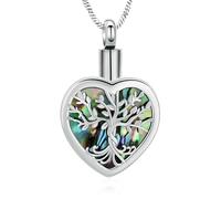 ZEZILE Heart Urn Necklace for Ashes Tree of Life Ashes Pendant Keepsake Memorial Cremation Jewelry for Women/Men
