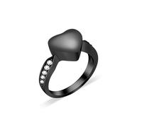ZEZILE Heart Urn Ring for Pet Dog Ashes Keepsake Memorial Jewelry Forever in My Paw Print Cremation Finger Rings