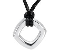 ZEZILE Hollow Square Ash Keepsake Holder Cremation Urn Pendant Necklace Rope Chain Holder Funeral Casket Memorial Jewelry