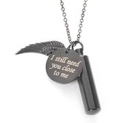 ZEZILE I still need you close to me Urn Necklace Stainless Steel Cremation Jewelry Bottle Holder Ash Pendant Keepsakes Memorial jewelry