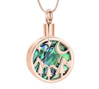 ZEZILE Moon Stars Urn Necklace for Ashes Tree Cremation Jewelry Stainless Steel Ashes Pendant Keepsake Memorial Jewelry for Women Men