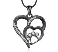 ZEZILE Paw Print Cremation Jewelry Heart Urn Necklace for Ashes Stainless Steel Ashes Pendant for Women Men Keepsake Memorial Jewelry