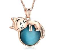 ZEZILE Pet Cremation Jewelry Cat Urn Necklace for Ashes Keepsake Memorial with Moonstone