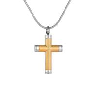 ZEZILE Stainless Steel Cross Urn Pendant for Human Ashes - Cremation Necklace, Memorial Jewelry Keepsake to Hold Loved One's Ashes