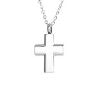 ZEZILE Stainless Steel Keepsake Jewelry Cross Eternity Urn Necklace Cremation Ashes Urn Pendant