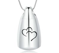 ZEZILE Tear-drop Memroial Jewelry Memory Leave Pendant Hold Ashes Water Drop Cremation Urn Necklace For Pet/Human Ashes