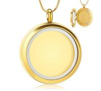 ZEZILE Urn Necklace for Ashes Photo Glass Cremation Jewelry Stainless Steel Ashes Pendant of Women Men Round Keepsake Memorial Jewelry
