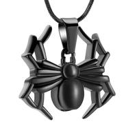 ZEZILE Urn Necklace for Ashes Spider Shape Cremation Jewelry for Men Stainless Steel Ashes Pendant Keepsake Memorial Pet Ashes Jewelry