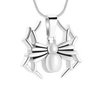 ZEZILE Urn Necklace for Ashes Spider Shape Cremation Jewelry for Men Stainless Steel Ashes Pendant Keepsake Memorial Pet Ashes Jewelry