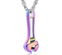 ZEZILE Urn Necklace for Ashes Wrench Cremation Jewelry Stainless Steel Memorial Human Ashes Keepsake Pendant Necklace for Women Men