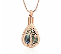ZEZILE Water Droplets Urn Necklace for Ashes Tree of Life Cremation Jewelry Stainless Steel for Women Men Keepsake Memorial Ash Pendant