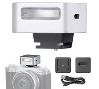 ZF04 Aluminum Mini Flash Speedlite,2 Power Levels CCT 6500K±200K 372 Full-Power On Camera Flash for DSLR Cameras(Silver)