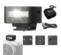 ZF08 Aluminum Mini Flash Speedlite,5 Power Levels CCT 6500K±200K 440 Full-Power On Camera Flash for Canon/Fuji/Sony zv1 zve10/Nikon/Panasonic Olympus Pentax DSLR Cameras(Black)