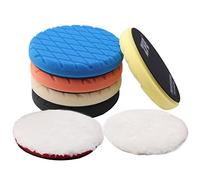 ZFE Buffing Polishing Pads, 6Pcs 6(150mm) Waffle Foam Buffing Pads Polishing Pads Wool Pad Kit for 6Inch Backing Plate RO/DA/GA Car Polisher Boat Compounding, Polishing and Waxing