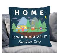 ZFENGYYUAN Camper Van Decor Throw Pillow Cover Home Is Where Park It live love camp Cushion Cover for Travel Camping Accessory One side print 18x18Inch Campervan Gift Decorative Pillowcase