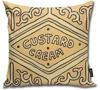 ZFENGYYUAN Custard Cream British Biscuit Pillow cover Throw pillowcase Decorative Cushion Cover Gift for Birthday Wedding Couple Anniversary Graduation 18x18 inches