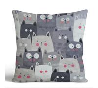 ZFENGYYUAN Cute Grey Cats Cushion Cover Double Sided Printing Pillow case on the Soft Polyerest Fabric 45x45cm 3D digital home sofa office car cafe outdoor decor