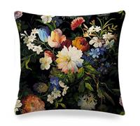 ZFENGYYUAN Floral Inspired Design Decorative Square Velvet Throw Lumbar Pillow Cover Cushion Cases Floral Flower Leopard Cheetah for Couch Sofa Bed Living Room Bedroom 45X45cm
