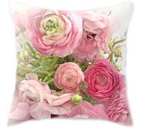 ZFENGYYUAN Mediterranean Nordic Style Peach Velvet Home Decorative Cushion Cover Colored Rose Flower 3D Digital Printing Throw Pillow Case