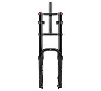 ZFF 20 Inch Bike Fat Fork 4.0" Tire Air Suspension Fork Double Shoulder 1-1/8" Disc Brake QR 135mm Travel 110mm Adjustable Rebound For Snow Beach XC MTB Bicycle 2880g (Color : Black, Size : 20")