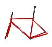 ZFF 700C Road Bike Frameset 44cm 47cm 50cm 53cm 56cm Chrome-Molybdenum Steel Frame with Carbon Fibre Fork C/Rim Brake Bike Frames Quick Release F100mm R130mm BSA BB68mm(Burgundy,47cm)