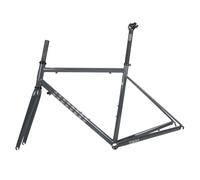 ZFF 700C Road Bike Frameset 44cm 47cm 50cm 53cm 56cm Chrome-Molybdenum Steel Frame with Carbon Fibre Fork C/Rim Brake Bike Frames Quick Release F100mm R130mm BSA BB68mm(Cement Gray,56cm)