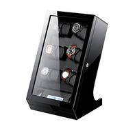 ZFF Automatic Watch Winder with 2+3 Watches Storage Case Touch LCD Digital Display & Quiet Motor,Carbon Fibre Piano Finish (Color : Black)
