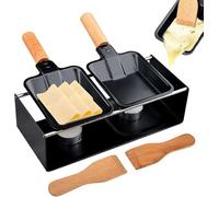 ZFFAFUR Mini Cheese Raclette Set, Portable Candlelight Cheese Melting Pan, Non Stick Raclette Grill, Cheese Raclette Melter for Grill, for Raclette Cheese Dishes Cooking Party Kitchen Cooker