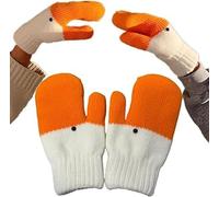 ZFFAFUR Women Gloves Mittens, Flamingo Mittens for Women, Silly Goose Gloves, Ladies Thick Fleece Lined Insulated Warm Knitted Winter Thermal Mittens Fingerless, Funny Christmas Gloves