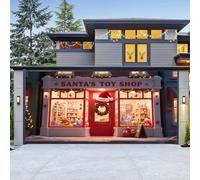 ZFFLYH Christmas Garage Door Cover Decorations Outdoor Large Garage Door Banner Christmas Backdrop Decoration for Home Wall Window Patio Yard Outside,Santa'S Toy Shop,13 * 6FT