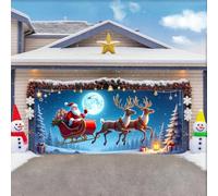 ZFFLYH Christmas Garage Door Cover Large Garage Door Banner Christmas Decoration Backdrop for Holiday Party Indoor Outdoor House Decoration,Reindeer Christmas,8x7FT