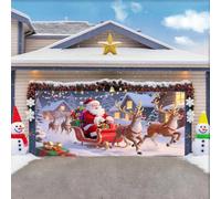 ZFFLYH Christmas Garage Door Cover Large Garage Door Banner Christmas Decoration Backdrop for Holiday Party Indoor Outdoor House Decoration,Snow Reindeer,6.5x5FT
