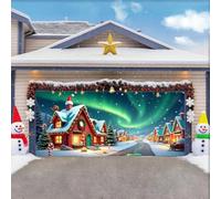 ZFFLYH Christmas Garage Door Cover Large Garage Door Banner Christmas Decoration Backdrop for Holiday Party Indoor Outdoor House Decoration,Aurora,16x7FT