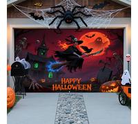 ZFFLYH Halloween Garage Door Cover Banner Decorations, Large Hanging Banner Backdrop Mural for For Outdoor Home Yard Halloween Decor Party Photo Backgrounds,Blood Moon,6.5 * 5FT