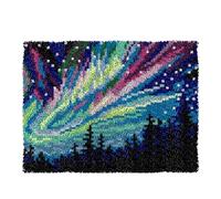 ZFFLYH Latch Hook Kits for Adults Beginners Rug Tapestry Kits with Printed Canvas DIY Embroidery Kits Festival Gifts Home Decoration,Aurora