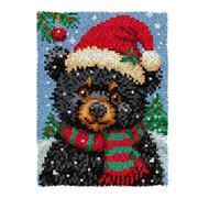 ZFFLYH Latch Hook Kits for Adults, DIY Crochet Yarn Rugs Hooking Craft Kit Colour Pre-Printed Canvas Rug Cross Stitch Crocheting Embroidery Tapestry Home Decoration 20.5''X15'',Bear