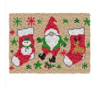 ZFFLYH Latch Hook Kits for Adults, DIY Crochet Yarn Rugs Hooking Craft Kit Colour Pre-Printed Canvas Rug Cross Stitch Crocheting Embroidery Tapestry Home Decoration 20.5''X15'',Christmas Socks