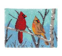 ZFFLYH Latch Hook Kits Rug, Cardinal Crocheting Carpet Rug with Printed Canvas for Kids Adults Beginners, 20.5X15 Inch 2 - Cardinal