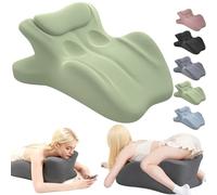 ZFFLYH Memory Foam Ergonomic Rest Pillow, Multifunctional Memory Couples Pillow 27° Angle Ergonomic Wedge Pillow, Provides Waist And Neck Contoured Support Ideal for Sitting, Lying & Adult Play,Green