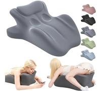 ZFFLYH Memory Foam Ergonomic Rest Pillow, Multifunctional Memory Couples Pillow 27° Angle Ergonomic Wedge Pillow, Provides Waist And Neck Contoured Support Ideal for Sitting, Lying & Adult Play,Gray